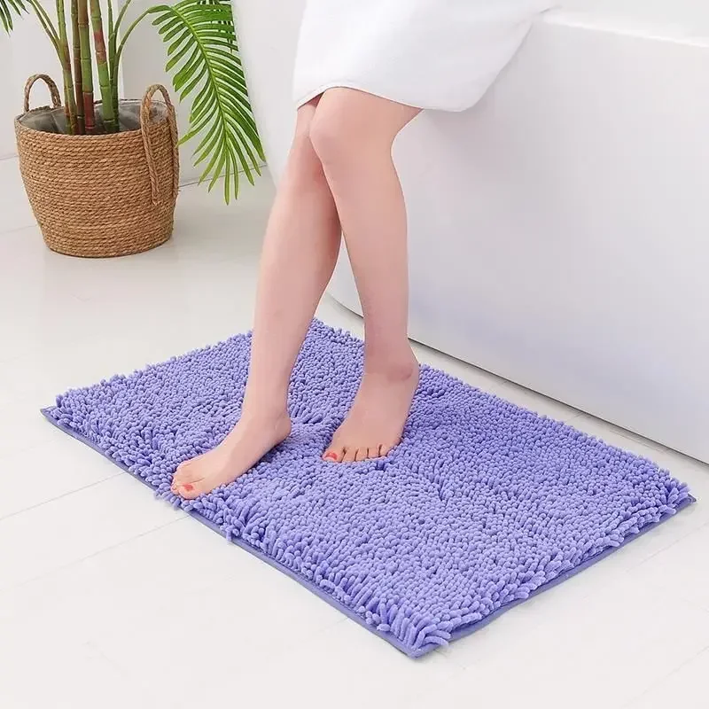 Kitchen Mats for Floor Microfiber Chenille Bath Mat Water Absorb Anti Slip Bathroom Carpet for Living Room Floor Mat Thick