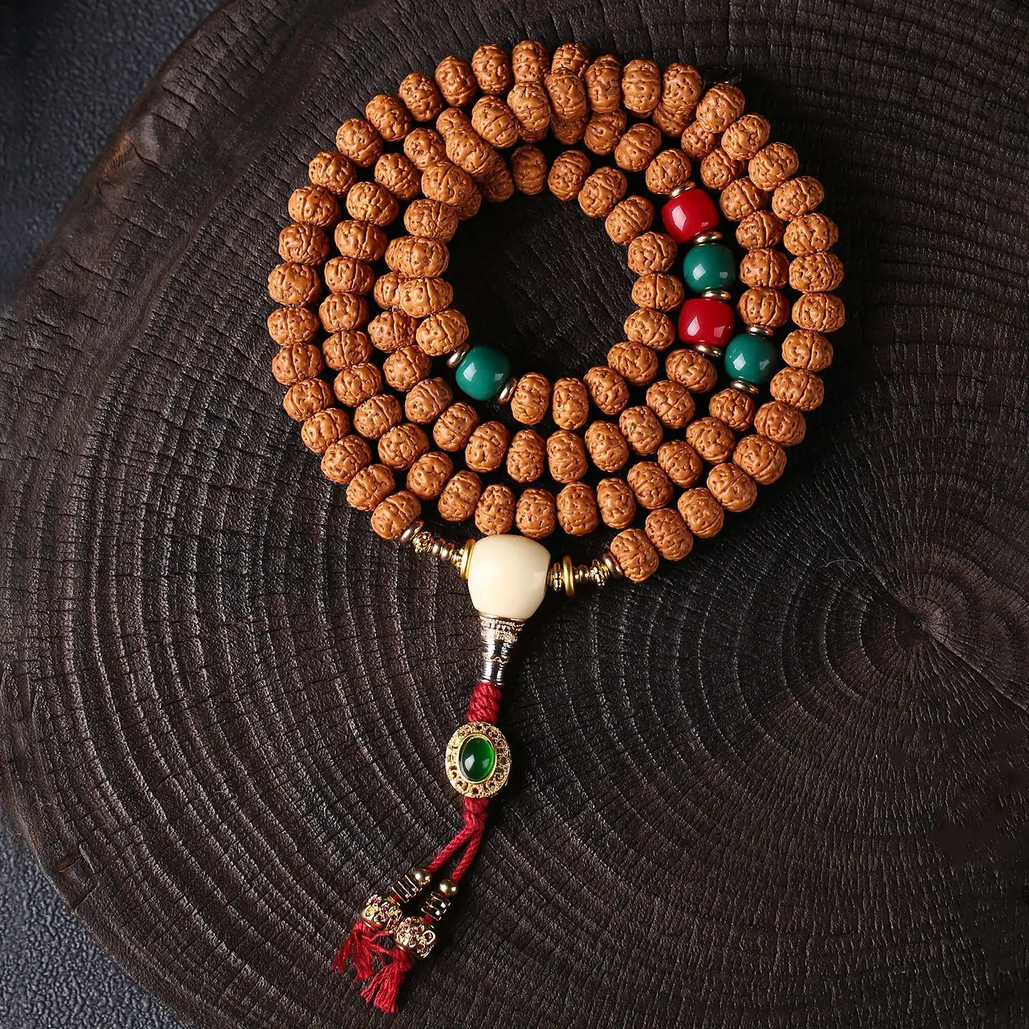 Chinese Style Lucky 108 Beads Small Rudraksha Bodhi Mala Bracelet Unisex Prayer Beads For Meditation Wealth Blessing Wrist Jewel view 6