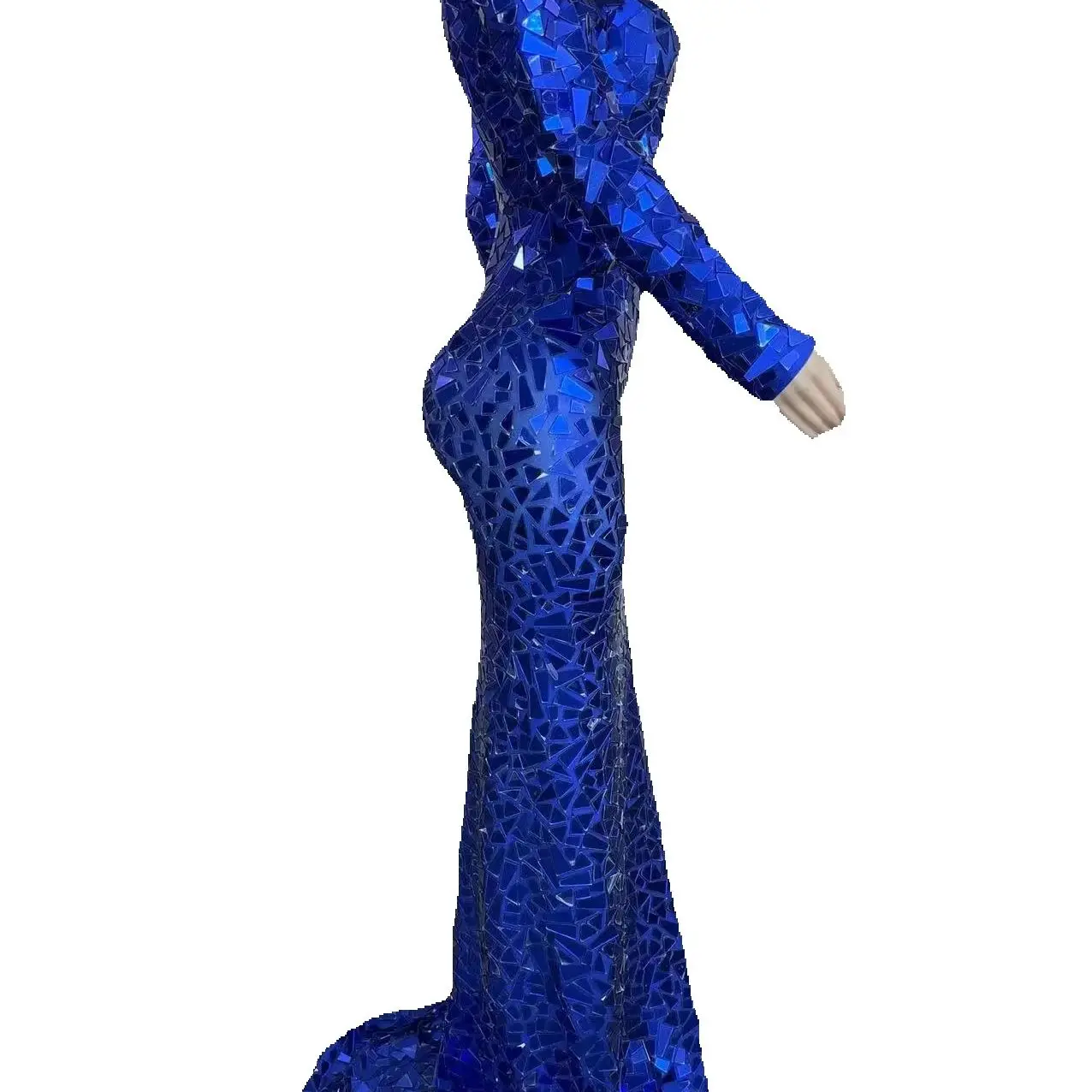 ZD 2025 transfrontalière européenne et américaine femmes automne nouvelle robe tempérament banquet performance longue queue de poisson minceur