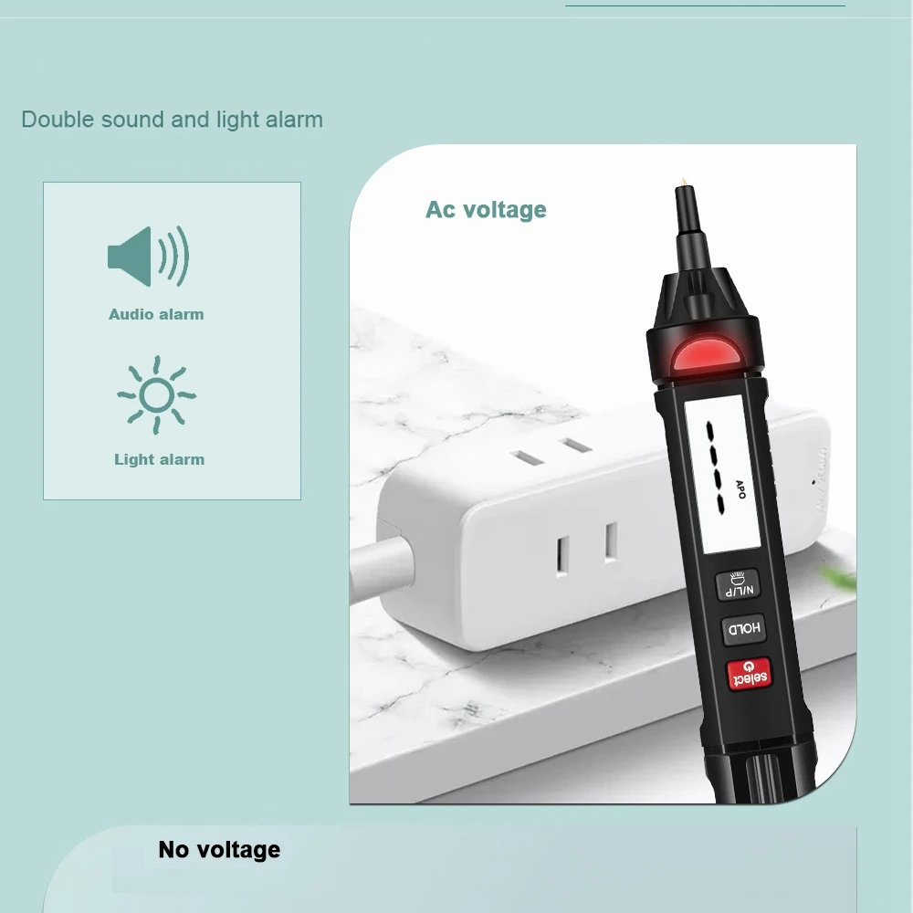 1000V Electroscope Intelligent AC DC Voltage Detector LCD Display Resistance NCV Break Point Continuity Test Buzzer Flashlight