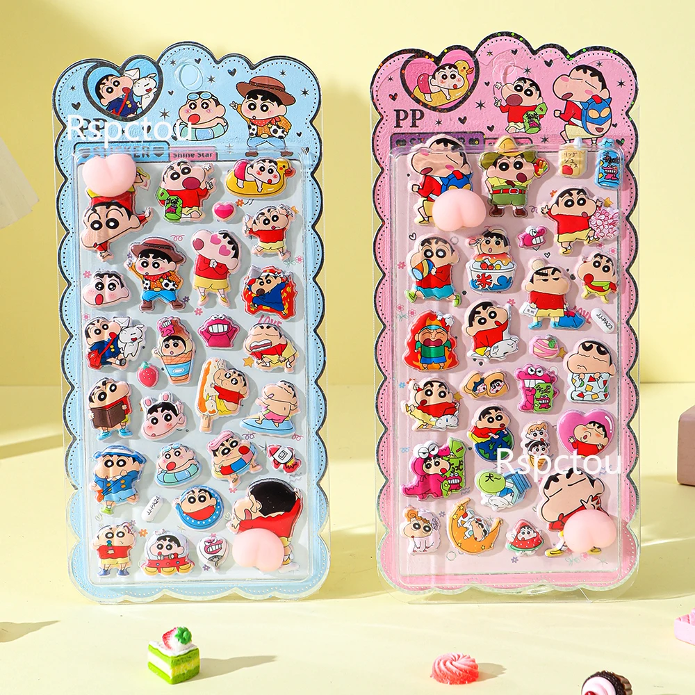 

2 шт. наклейки «Счастливые ягодицы» с Шин-чаном для чехлов телефонов, ноутбуков, канцелярских товаров, милые мягкие декомпрессионные наклейки-игрушки, подарок