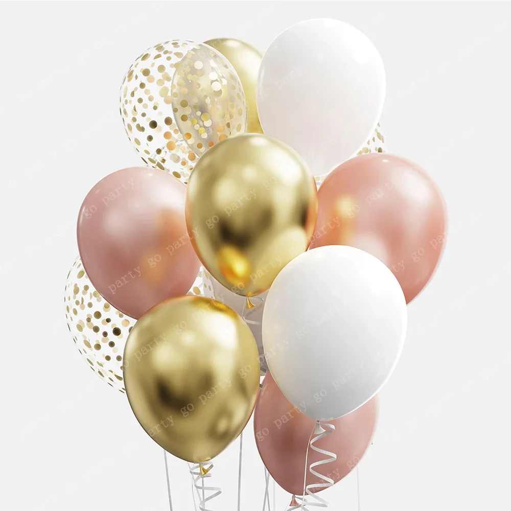 12 pièces de ballons en Latex noir or 12 pouces, Globos à hélium de remise de diplôme pour adultes et enfants, décorations de fête d\'anniversaire,