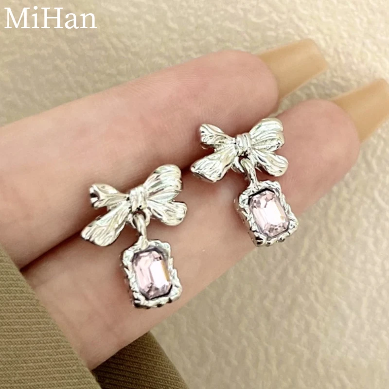 

Fashion Jewelry 925 Silver Needle Sweet Korean Temperament Bowknot Earrings For Women Wedding Gifts Sweet Design Ear Accessories