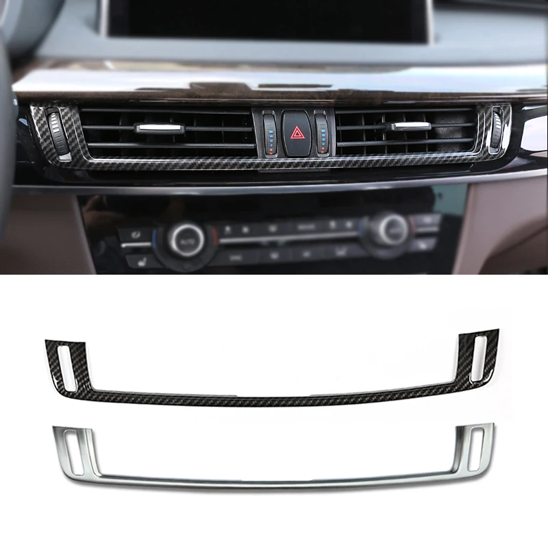 

For BMW X5 X6 F15 F16 2015 2016 2017 ABS Chrome Car Interior Center Control Air Condition Outlet Frame Cover Protective Trim