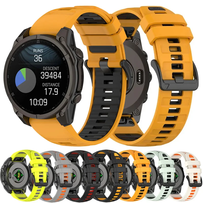 

Силиконовый ремешок QuickFit для Garmi Fenix 8 E 7X 7 6 6X Pro, браслет-браслет для fenix 5X 5 Plus Sapphire 22 26 мм