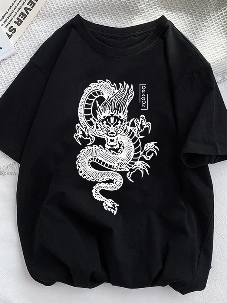 Dragon Funny Print Women Tshirt Girl Casual Funny T Shirt Lady Top Tee Hipster Summer Woman T-shirt Print Tee Shirts Drop Ship