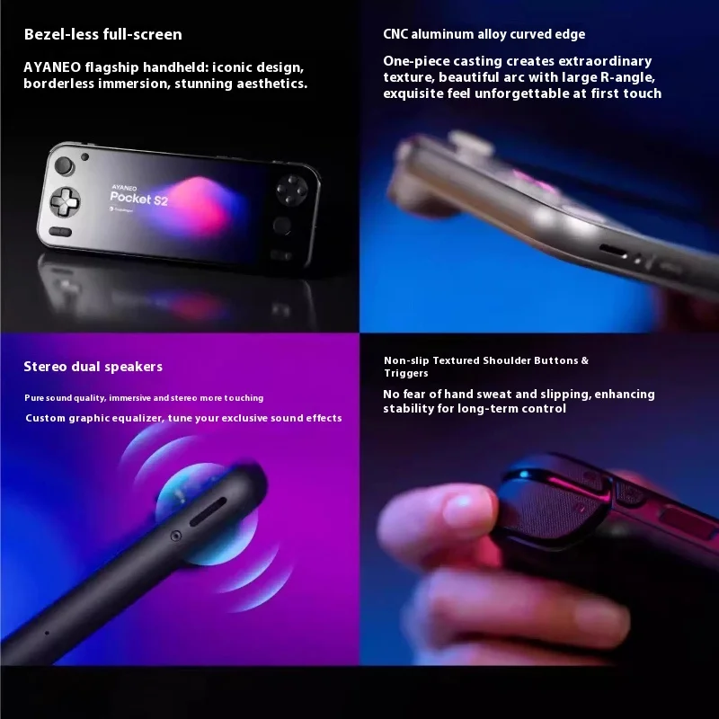 AYANEO Pocket S2 Konsol Game Android G3 Gen3 Layar IPS 6.3 inci 2K dengan Joystick TMR, Hall Trigger, RGB, Mini Handheld Gamer