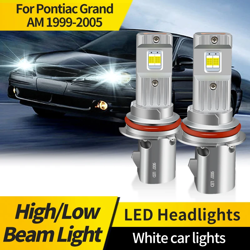 

2 шт. белая светодиодная лампа для Pontiac Grand AM 1999-2005 9007 HB5 светодиодная фара яркая 30000LM Hi/Lo Beam автомобильные аксессуары