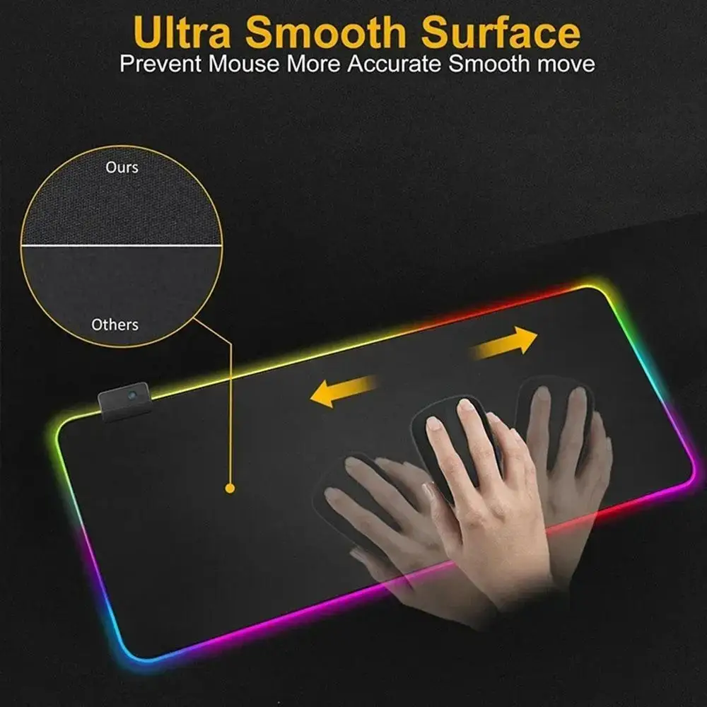 Imagem -04 - Aorus Rgb Mouse Pad com Luz Led 900x400 Xxl para Computador Gamer Teclado com Grande Borda de Bloqueio