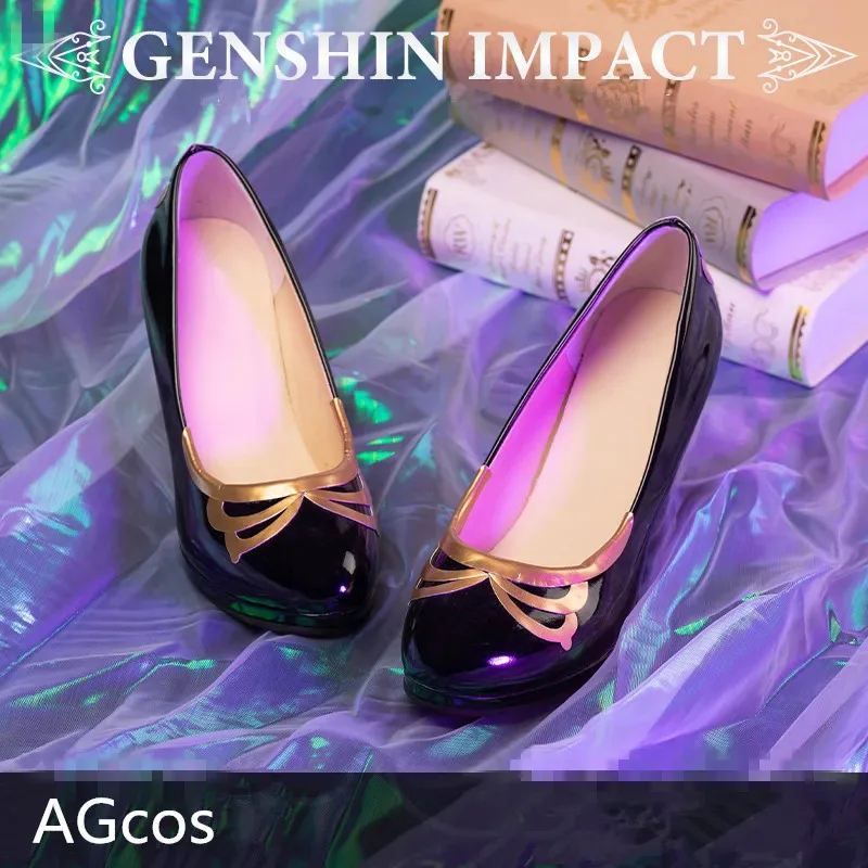 

Genshin Impact, обувь для косплея Лизы, женская повседневная кожаная обувь на высоком каблуке