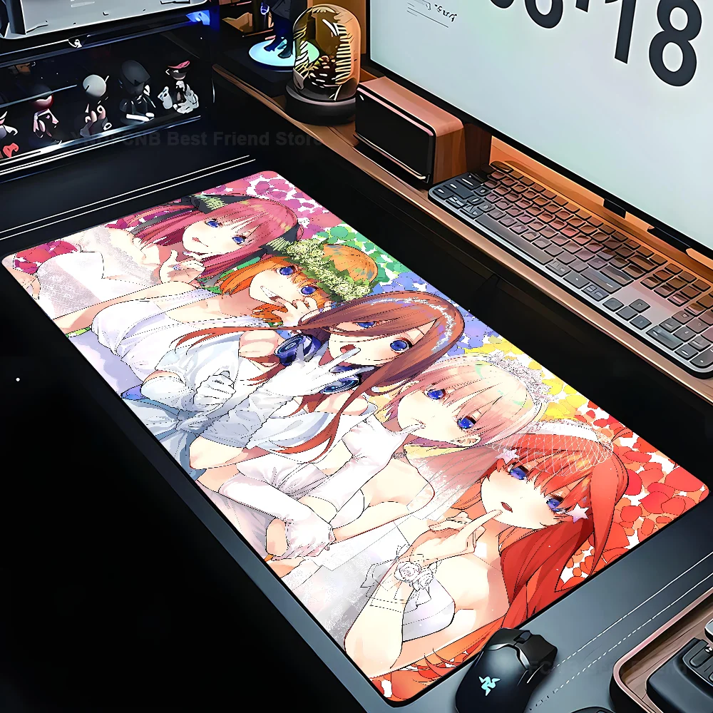 T-The quintuplets quintuplets mousepad แผ่นเมาส์สำหรับเล่นเกมส์ขนาดใหญ่ lockedge thickened คอมพิวเตอร์คีย์บอร์ดแผ่นรองปูโต๊ะตั้งโต๊ะ