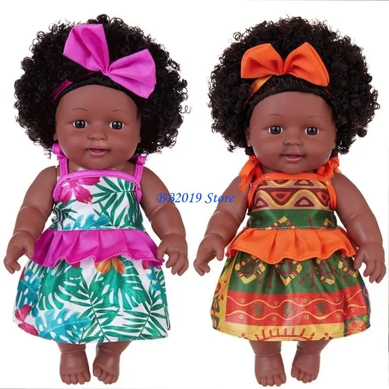 Q0KB – poupée noire 12 pouces, jouet poupée africaine avec robe, jeu rôle, cadeau d'anniversaire pour