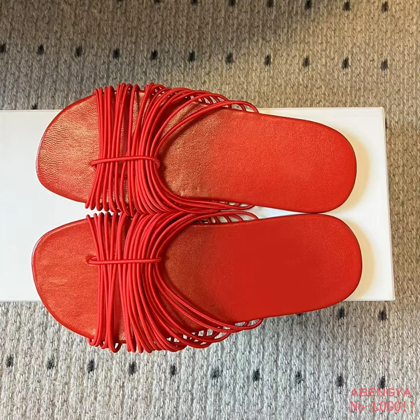 

Дизайнерские кожаные тапочки на плоской подошве, женские шлепанцы, модельные туфли, летняя повседневная обувь для вечеринок, пляжные тапочки для отпуска, женские туфли