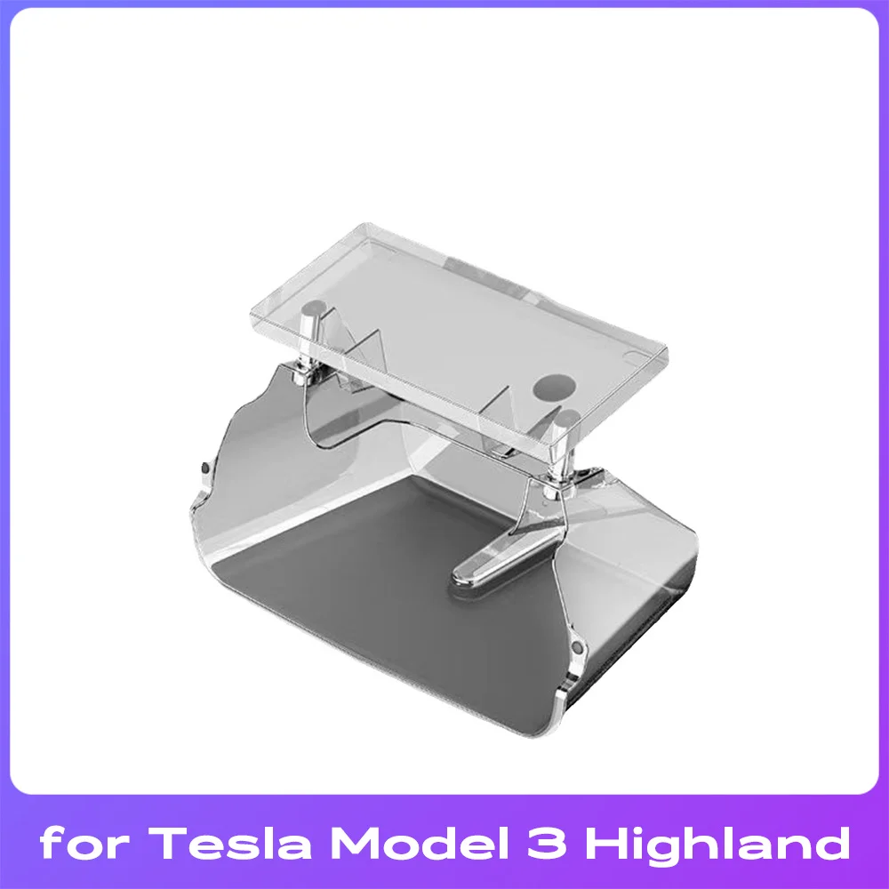 

for 2024 Tesla Model 3 Highland Transparent Center Console Organizer with Anti-Slip Liner Tray Magnetic Behind Screen Storage