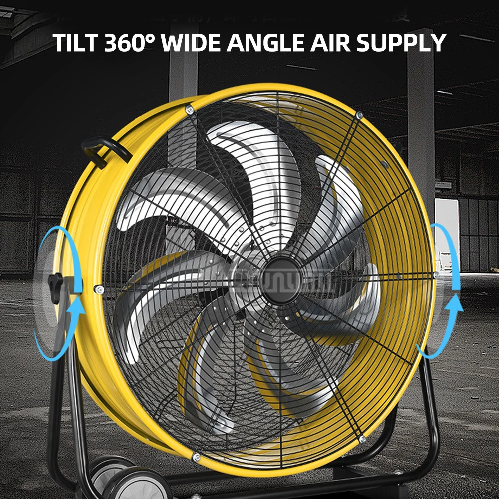 مروحة طبلة صناعية مقاس 20 بوصة، مروحة عادم قوية مع 3 سرعات Ventilador Industrial Alta Potencia