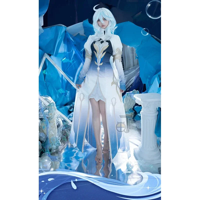 Focalors Jogo Yuanshen Impact Cosplay Peruca Natal Halloween role-playing Suitsa;k6;8',