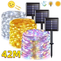 42M 400Leds Outdoor Waterproof Solar Led Light Outdoor Garland Solar Power Lamp Garden Lights Christmas Party Garden Decoration