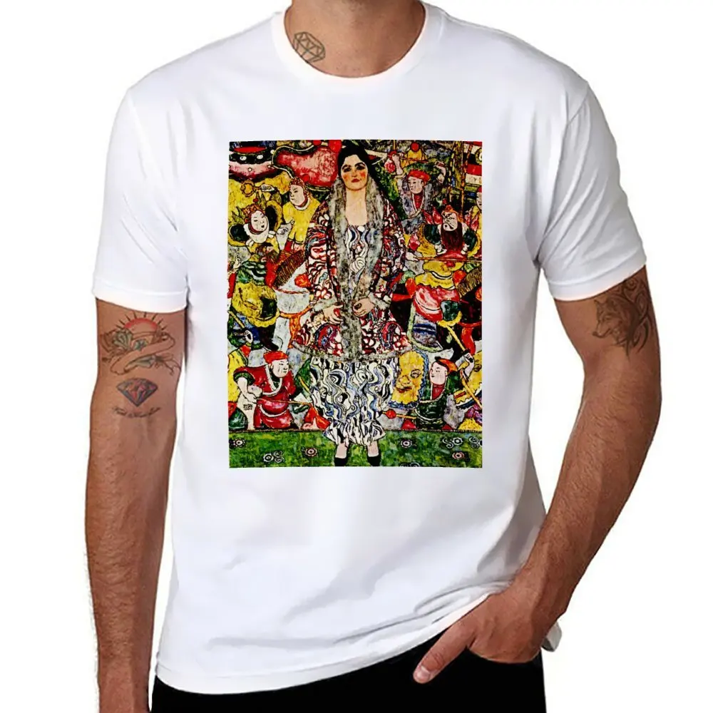 Gustav Klimt Portrait of Fredericke Maria Beer Round Neck T-shirt Campaign T-shirts Novelty Cool Home Eur Size