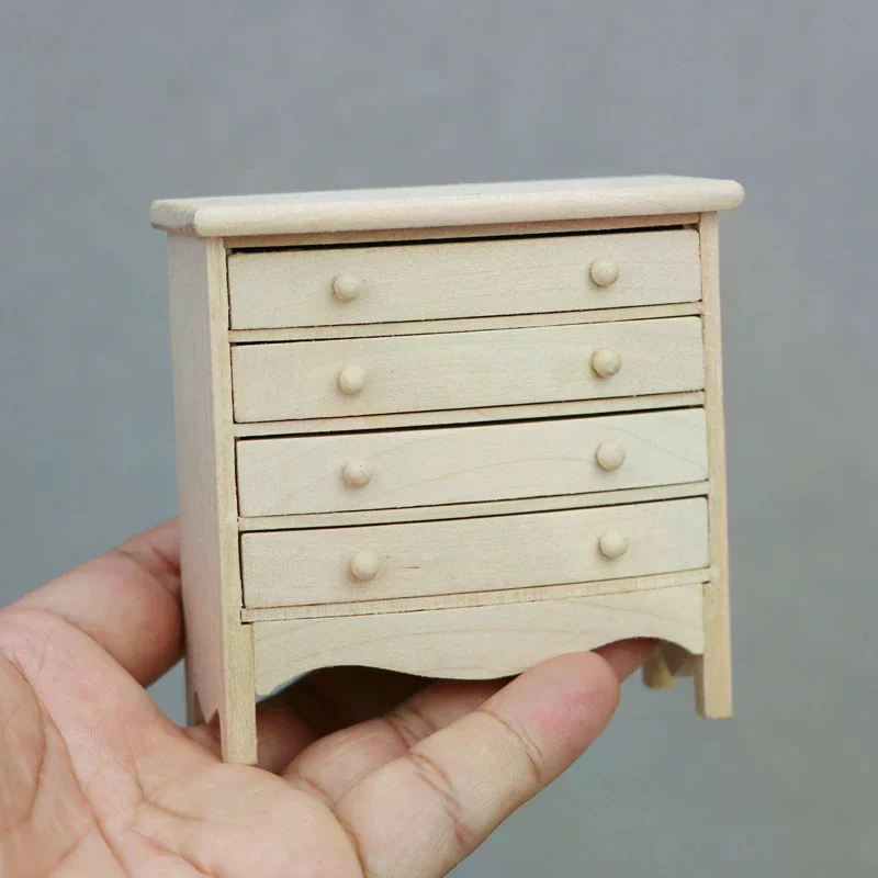 

Toy Accessories 1:12 Doll House Bedroom Furniture Dollhouse Miniature Bedside Table Series Storage Cabinet Drawers Model Decor
