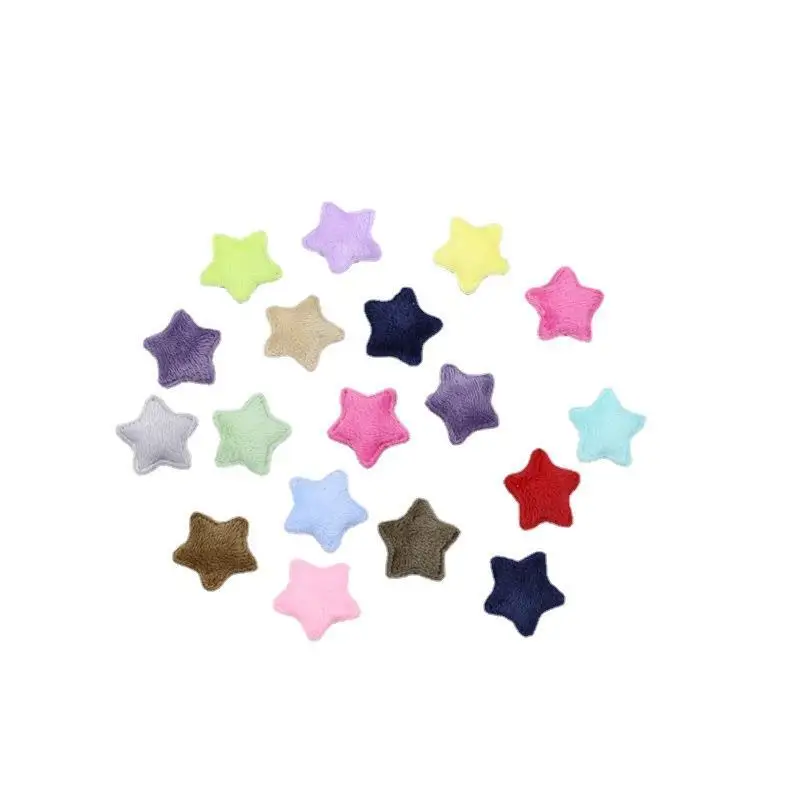 50Pcs Colorful Sewing Plush Star Patches Stickers Sew Clothes Jeans Patches Diy Coats Applique Handmade Patchwork Accessories