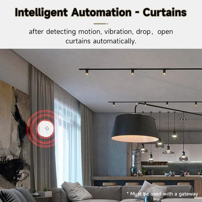 Tuya Zigbee สมาร์ทเซ็นเซอร์การสั่นสะเทือนการตรวจสอบเวลาจริงประตูหน้าต่างการตรวจจับนาฬิกาปลุกสมาร์ทระบบรักษาความปลอดภัย