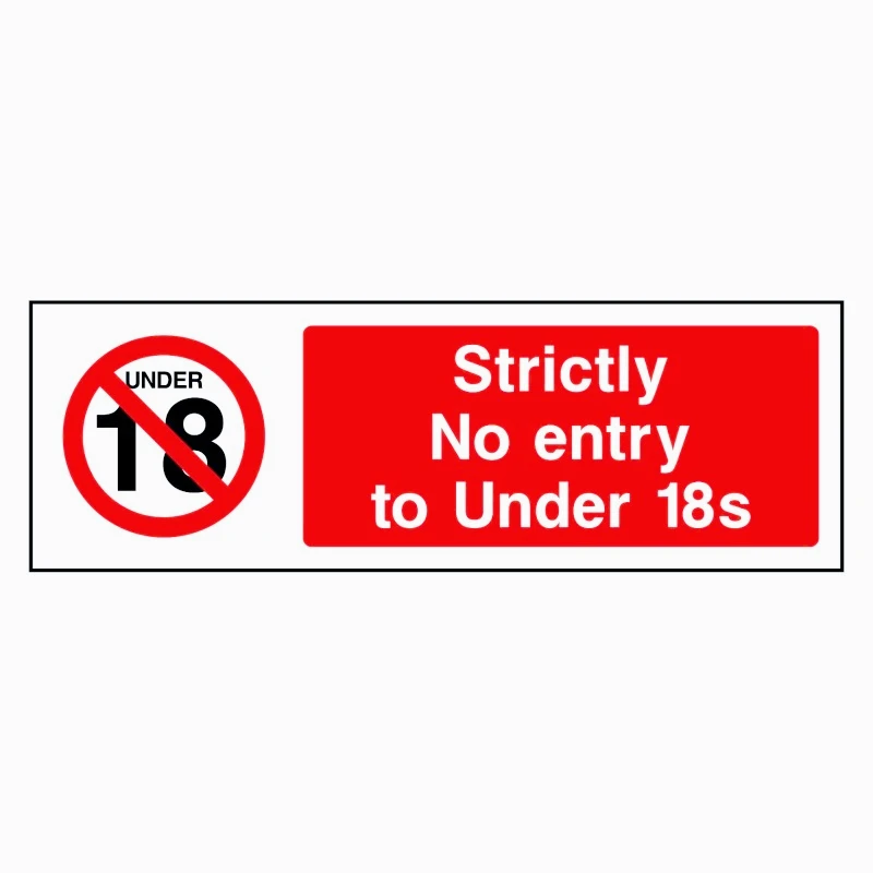 Car decoration stickers FOR Strictly No Entry Under 18s Sign or Sticker  20CM PVCKK