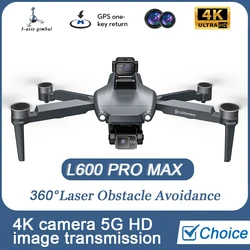 L600 PRO MAX Drone FPV 4K HD podwójny aparat GPS prąd optyczny 5G WiFi 3-osiowy przeciwwstrząsowy bezszczotkowy zabawkowy dron do unikania przeszkód