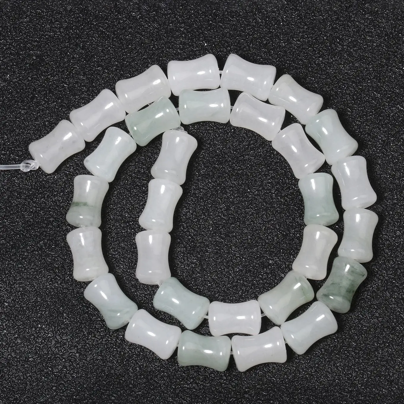 12X8MM Natural Stone Bamboo Joint Shape Green Aventurine Tai Jade Iced jadeite Loose Spacer Beads DIY For Jewelry Making