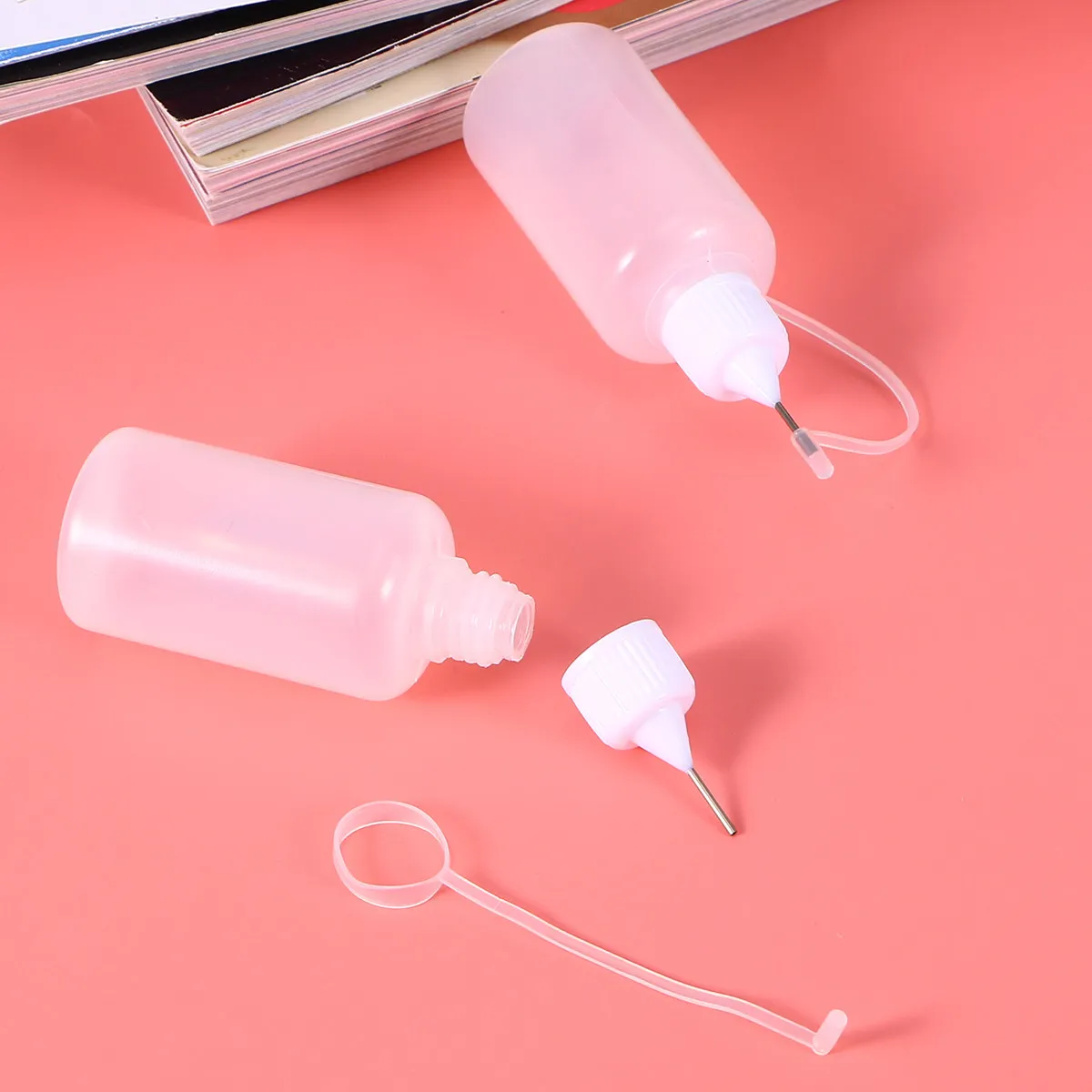 10Pcs 30Ml Squeeze Bottle with Ultrafine Needle Tip Rustproof Metal Precision Applicator for Glue Paint Glaze DIY Quilling