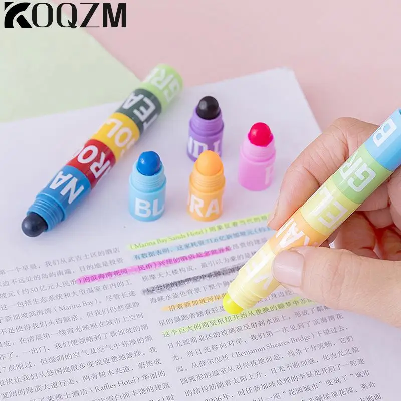 6 Colors Stitching Highlighter Mini Bible Highlighter Retro Candy Gel Highlighter Gel Highlighter Dry Highlighter Marker