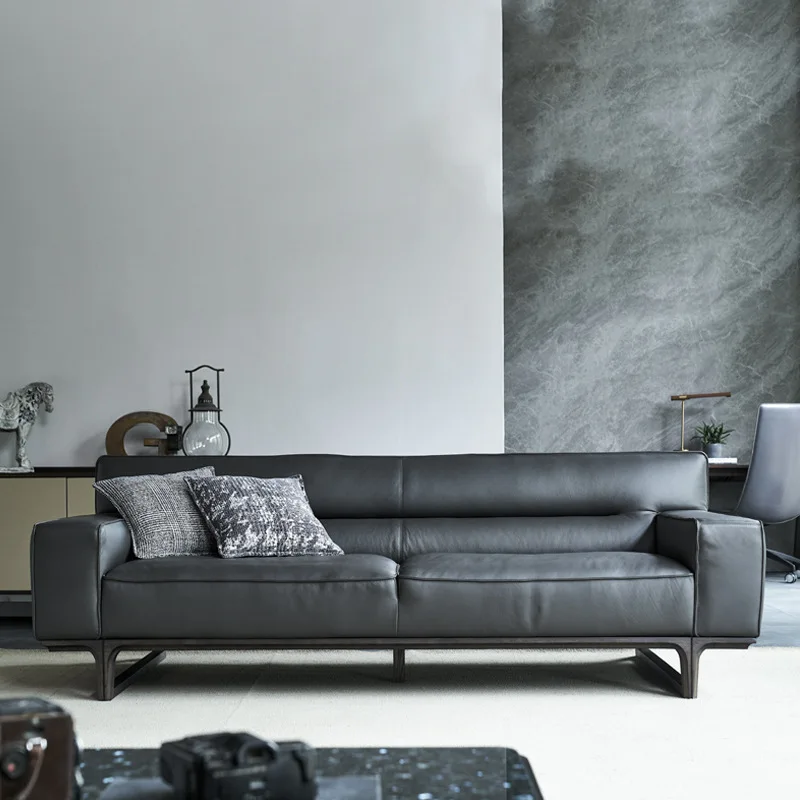 Italian minimalist sofa, villa large flat floor living room module fabric corner combination simple luxury large apartment