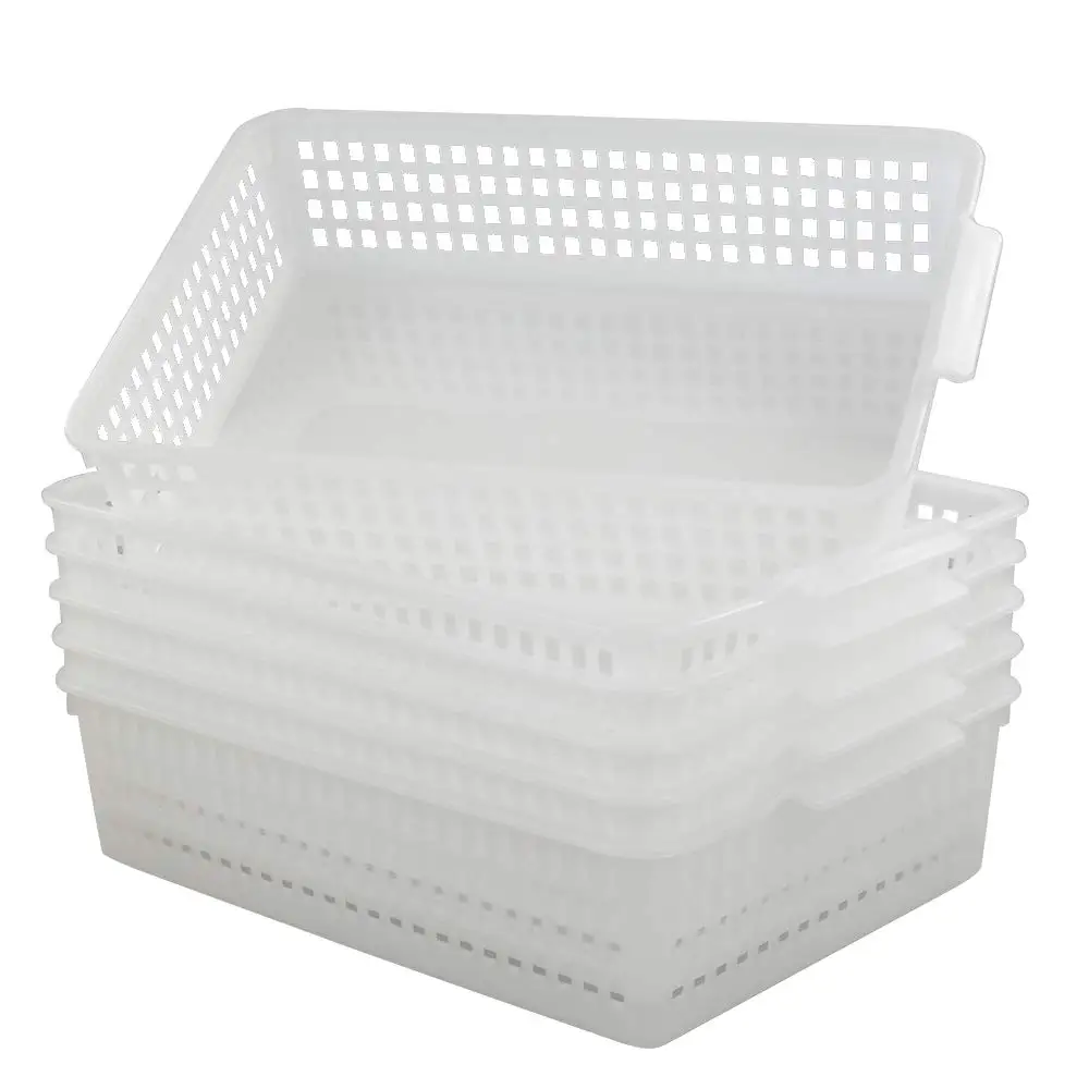 

Free Shipping-6-Pack A4 Paper Storage Baskets File Trays Baskets, Clear Plastic Storage Basker Tray