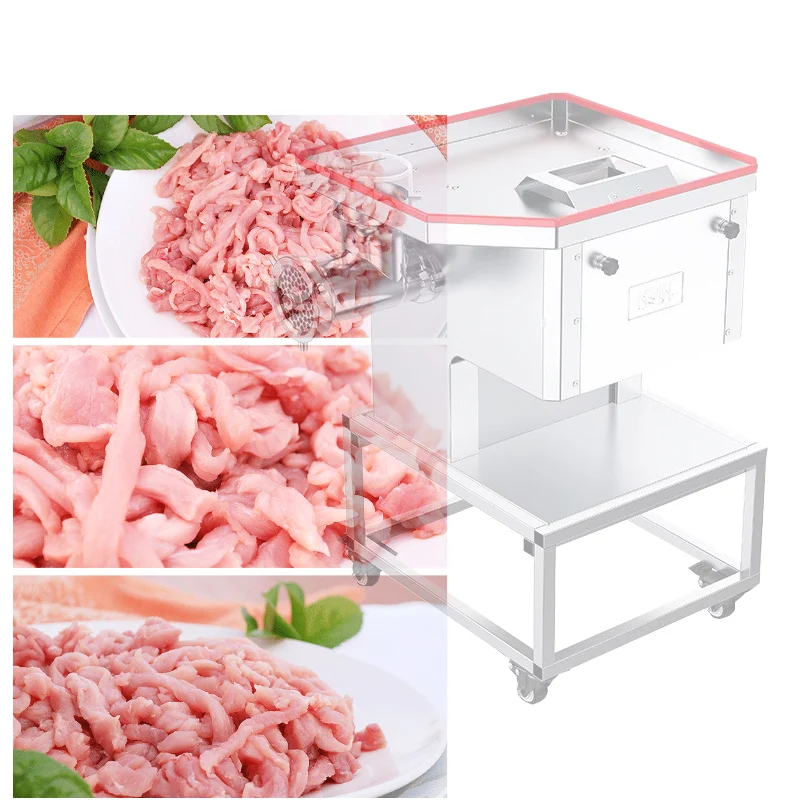 

220 В/110 В коммерческая электрическая слайсер из нержавеющей стали, мясорубка, овощерезка, свинина, говядина, измельченная кубическая машина