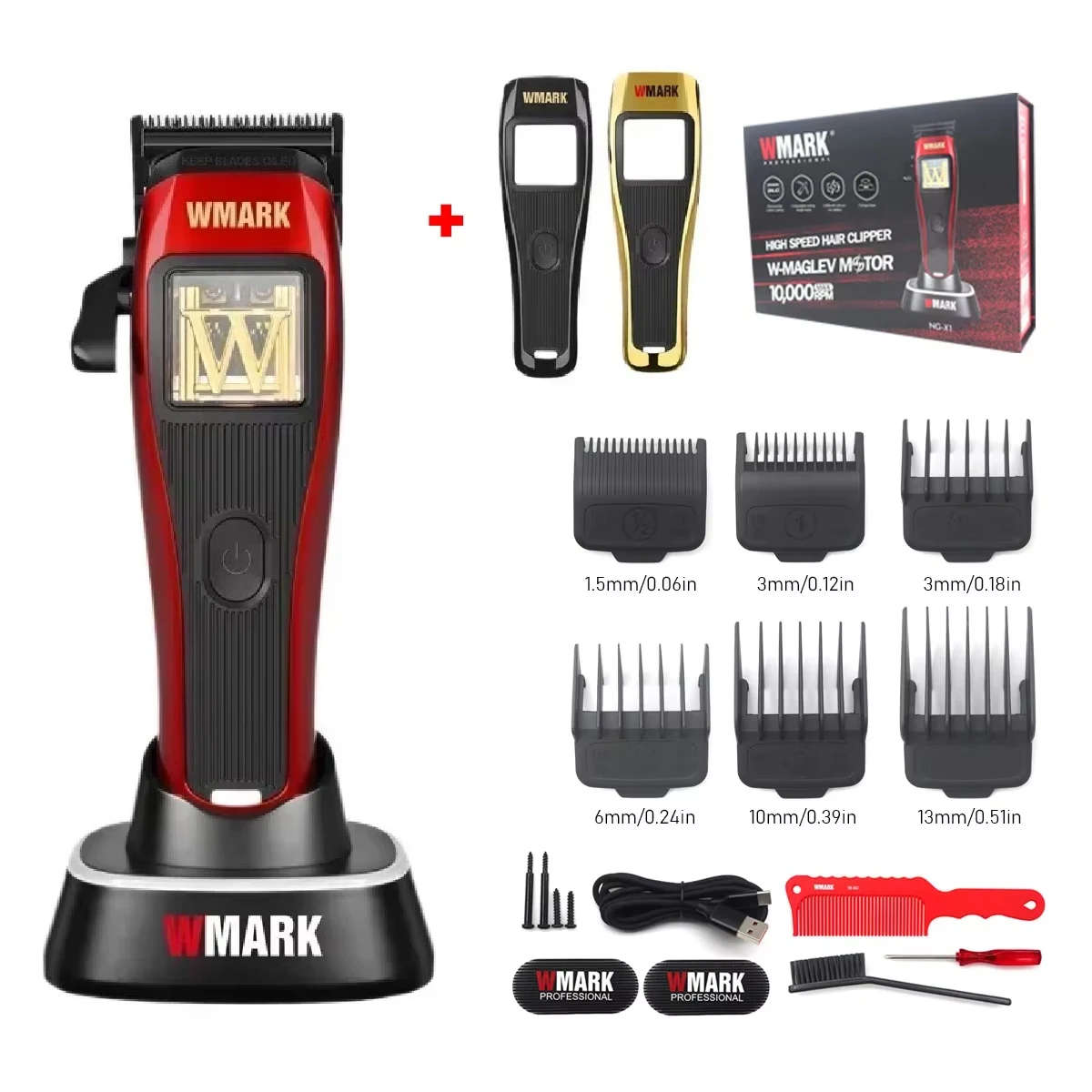 プロのバリカン,高速,WMARK-NG-X1 rpm,9V,磁気モーター付き,ヘアカット