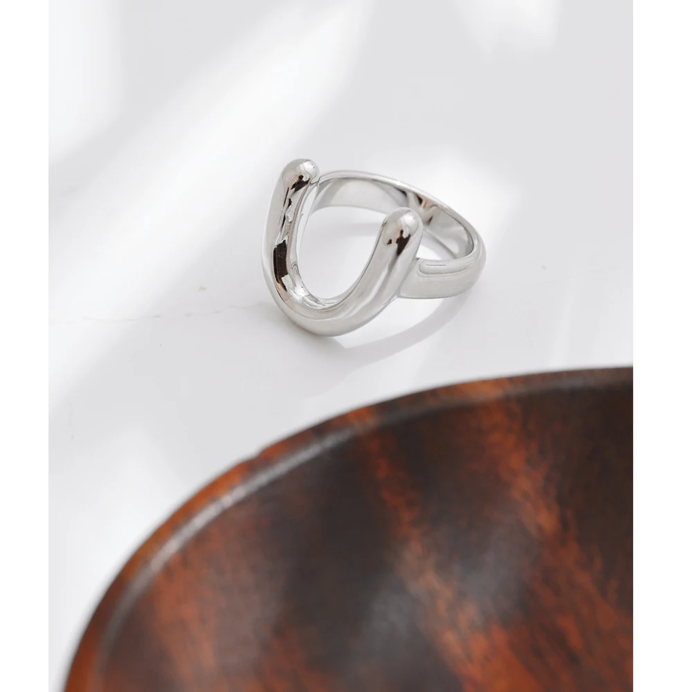 NiNice Rings Trends 2025 Products Choice Jewelry Surgical Steel Ring U-Shaped Fashionable Minimalist Elegant Accessory Gift New