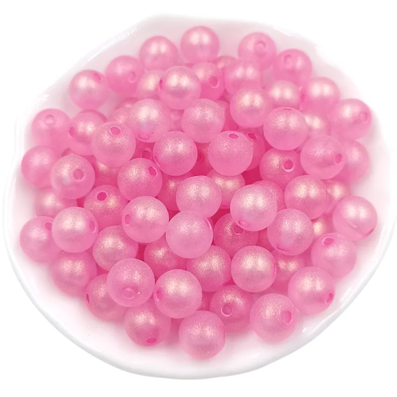 8-10mm 30pcs Pearlescent Candy Colored Acrylic Beads DIY Jewelry Accessories For Bracelet Earring Making