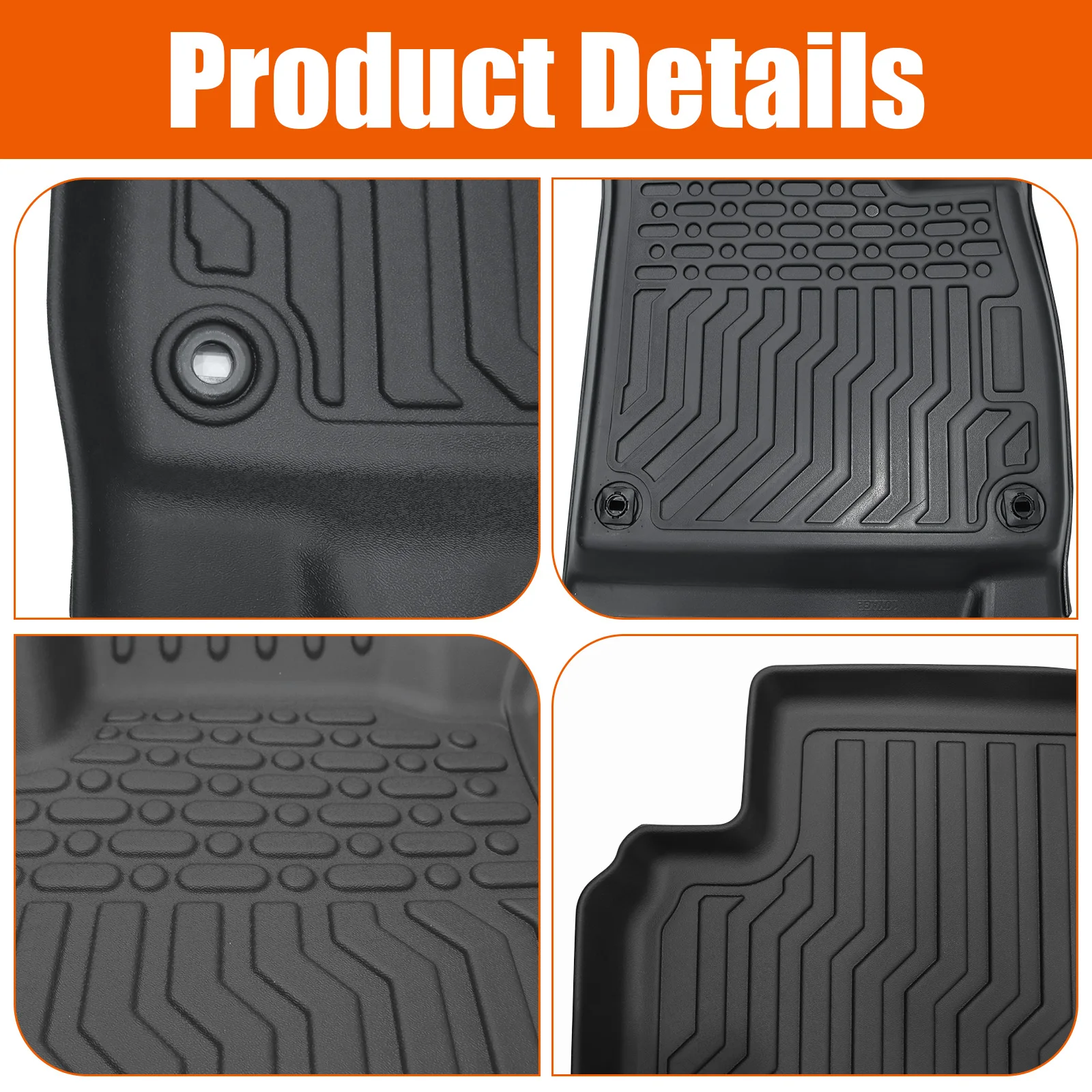 TPE Rubber Car Floor Mats All-Weather For 18-21 Honda Accord