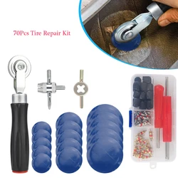 70 Pieces Set Universal Car Truck Motorcycle Scooter Wheel Repair Tool Set Motorbike Bicycles Tire Patches Valve Cap