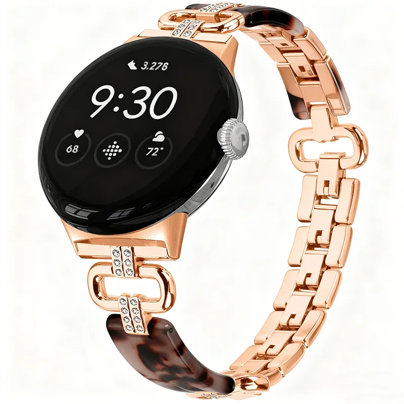 لساعة جوجل بيكسل 4 الفولاذ المقاوم للصدأ + أربطة الراتنج النساء الرجال حزام الساعات سوار الماس كوريا لساعة بيكسل 3 2 1 الأشرطة