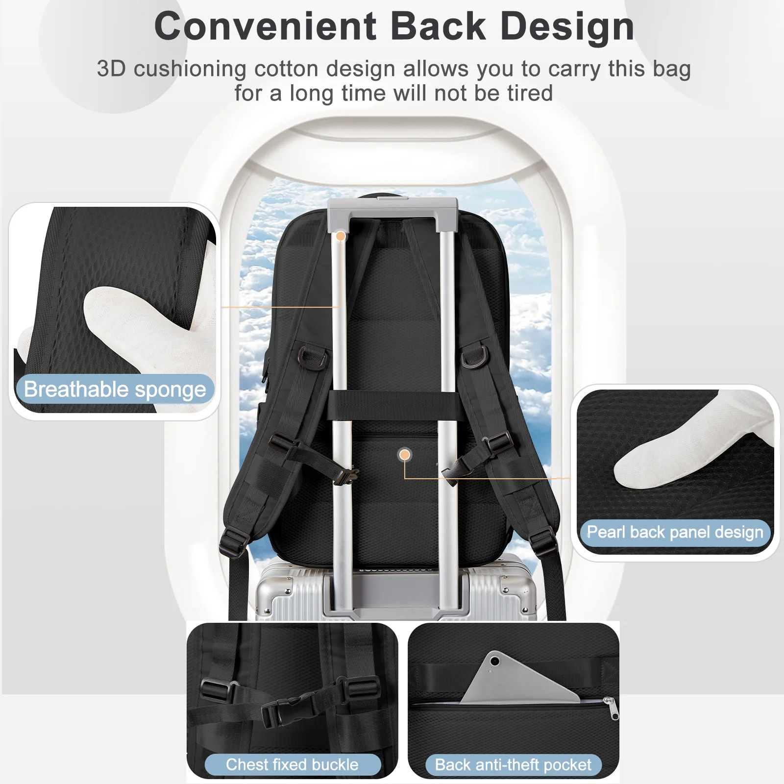 Multifunctional Travel Backpack Easyjet 45x36x20 for For Women Men Outdoor Cabin Bag Waterproof School Bag USB Laptop Backpack