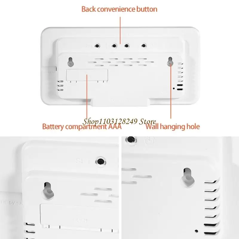 N5KD Simple LED Digital Alarm Clock Featuring Adjustable Dyes And Two Mounting Methods For Any Room Modern Interior Design