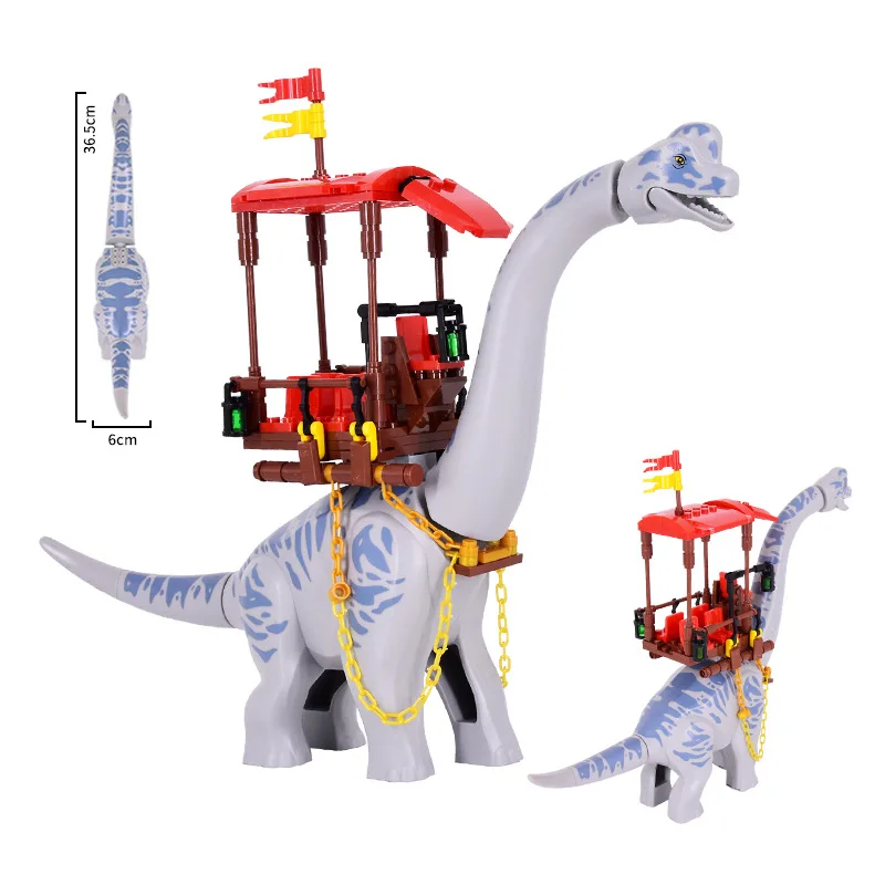 Jurassic Dinosaur World Brachiosaurus Building Blocks Diplodocus Dino Figures MOC Dinosaur Bricks For Children Educational Toys