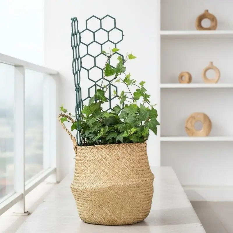 Strong Plastic Plant Trellis 1 5Pcs Honeycomb Design Supports Vines Flowers Ideal For Windowsill Or Desk Pots
