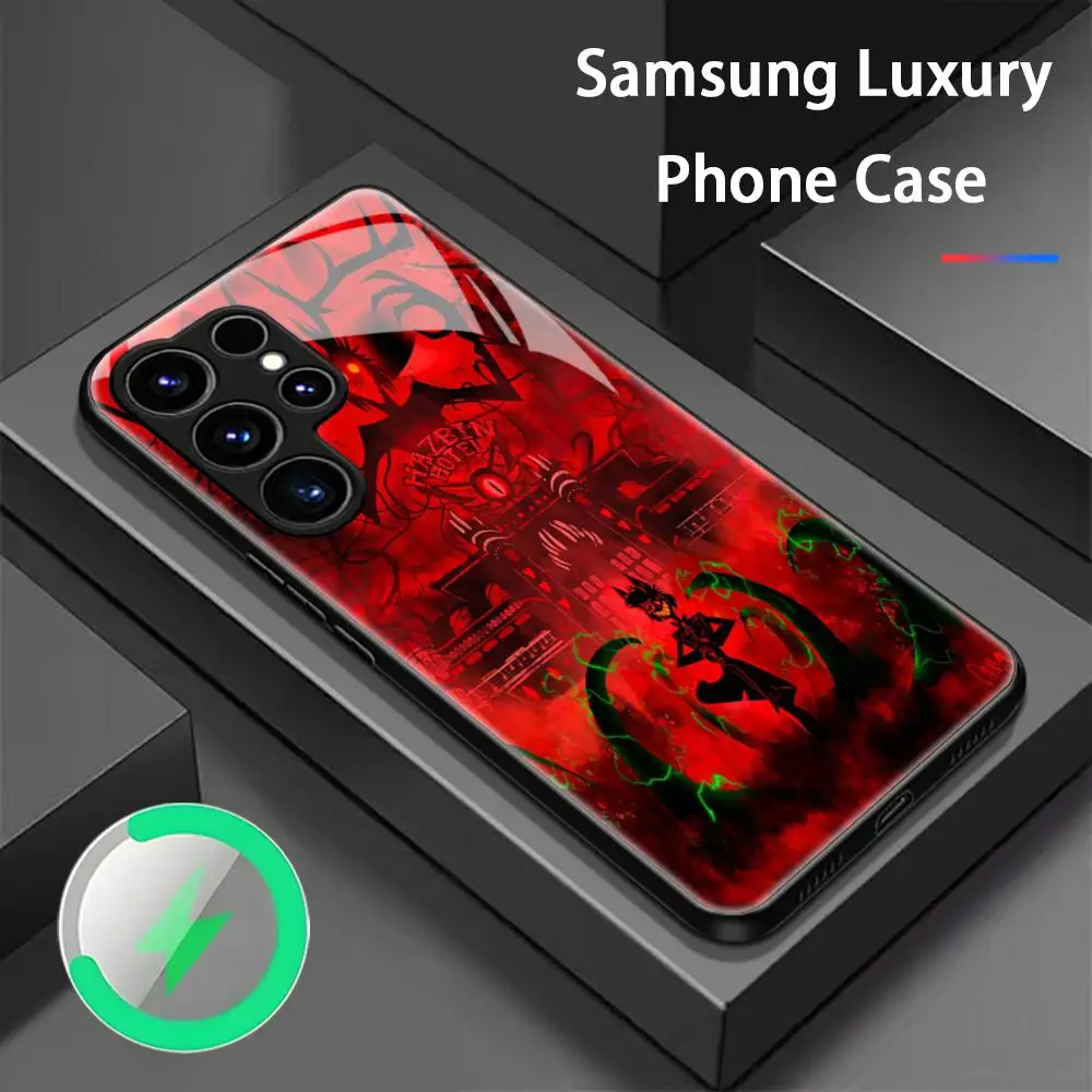 A-Ahaz-bin Alastor Hotel Anime Phone Case For Samsung S25 S24 S23 S22 S21 S20 Plus Ultra Note20 Glass Magnetic Case