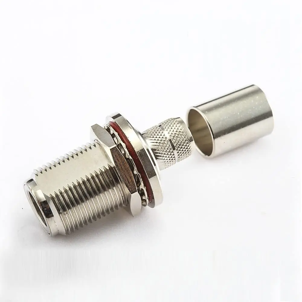 N Type Connector RG214 Waterproof Bulkhead Female Straight Crimp Cable