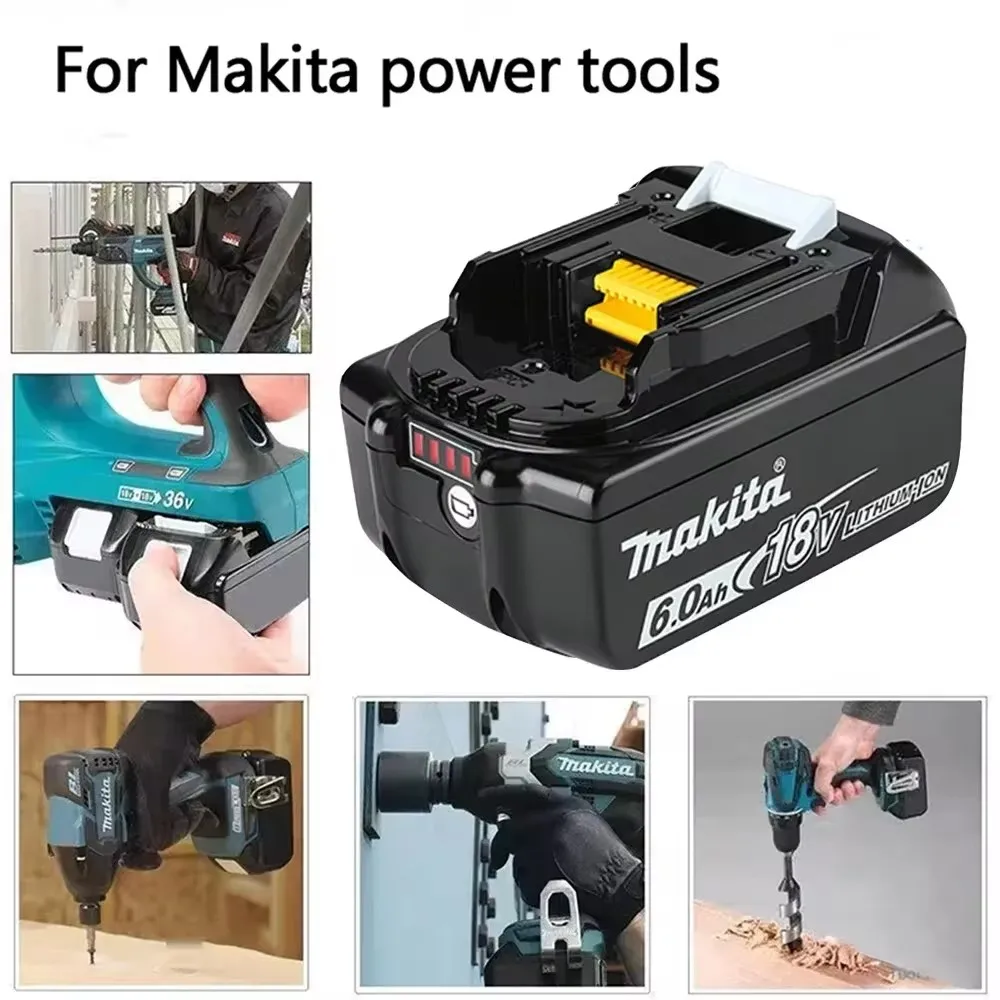 Makita 6Ah oryginalna bateria kompatybilna z elektronarzędziami Makita 18V DDF487 DGA404 DTW700 DTD173 DHP487 wymiana baterii litowo-jonowej