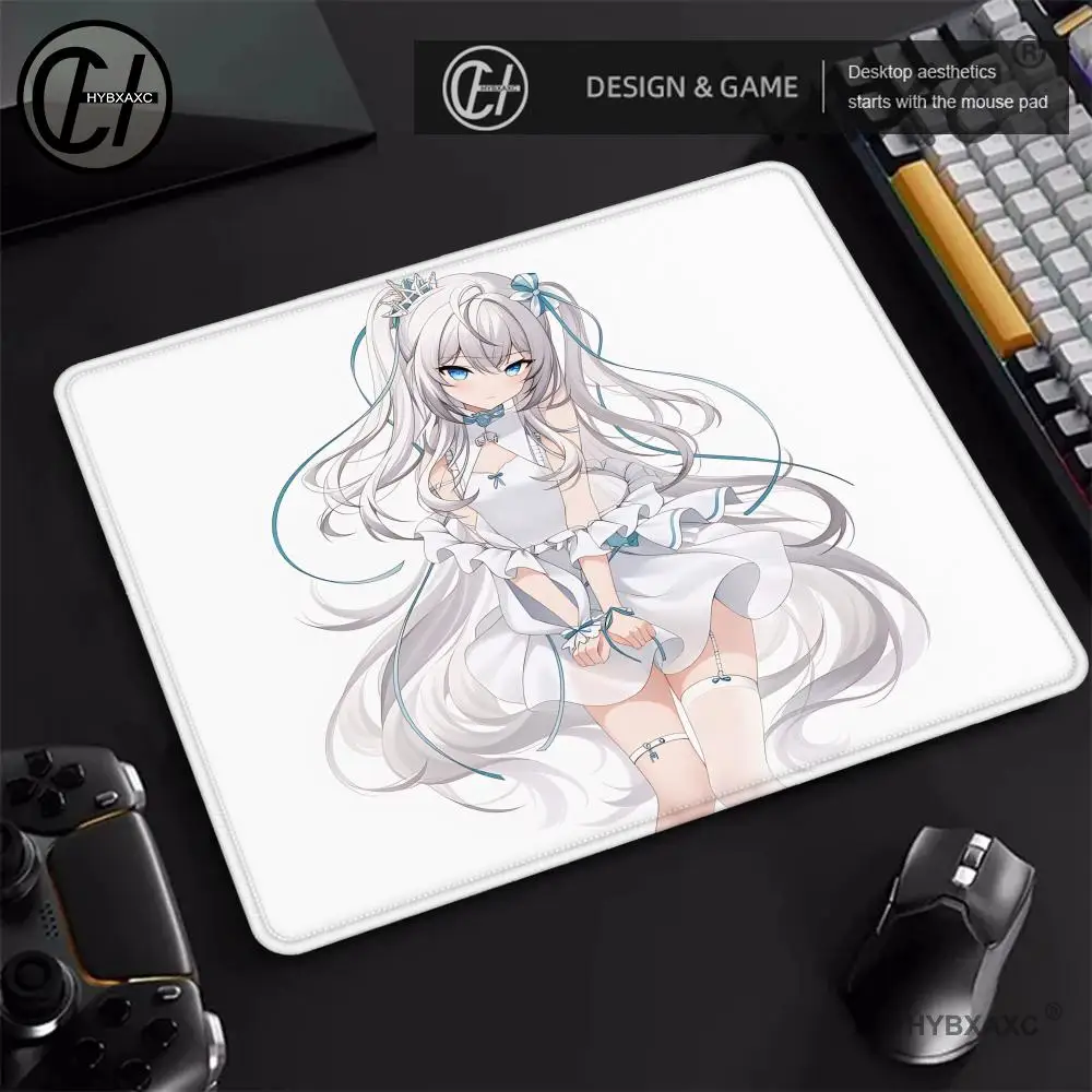 

HYBXAXC Anime Girl Mouse Pad, Large Gaming Desk Mat with Non-Slip Base Stitched Edges, Cute Kawaii Desk Pad for Home Friends