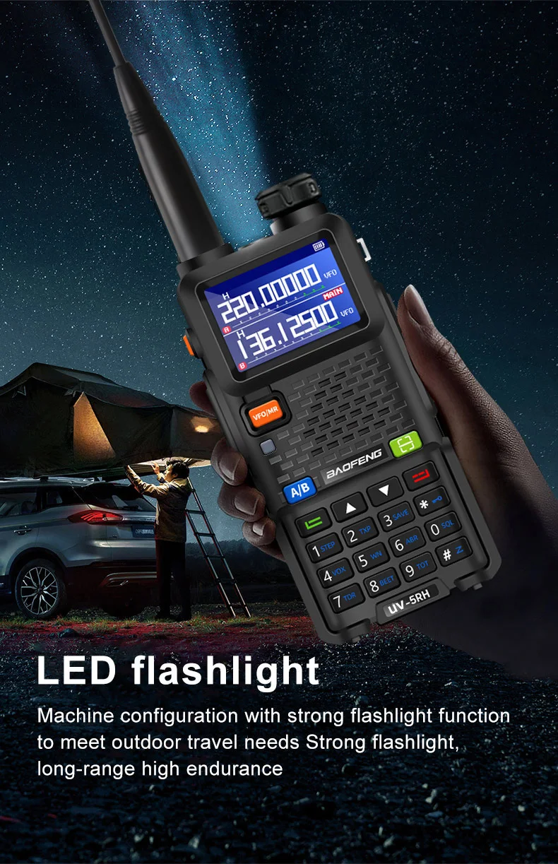 Baofeng Bf Uv-5rh جهاز اتصال لاسلكي، طويل المدى 10 واط هام راديو 999CH جهاز الإرسال والاستقبال تحديث UV5R HF جهاز الإرسال والاستقبال اتجاهين راديو Bf Uv-5rh