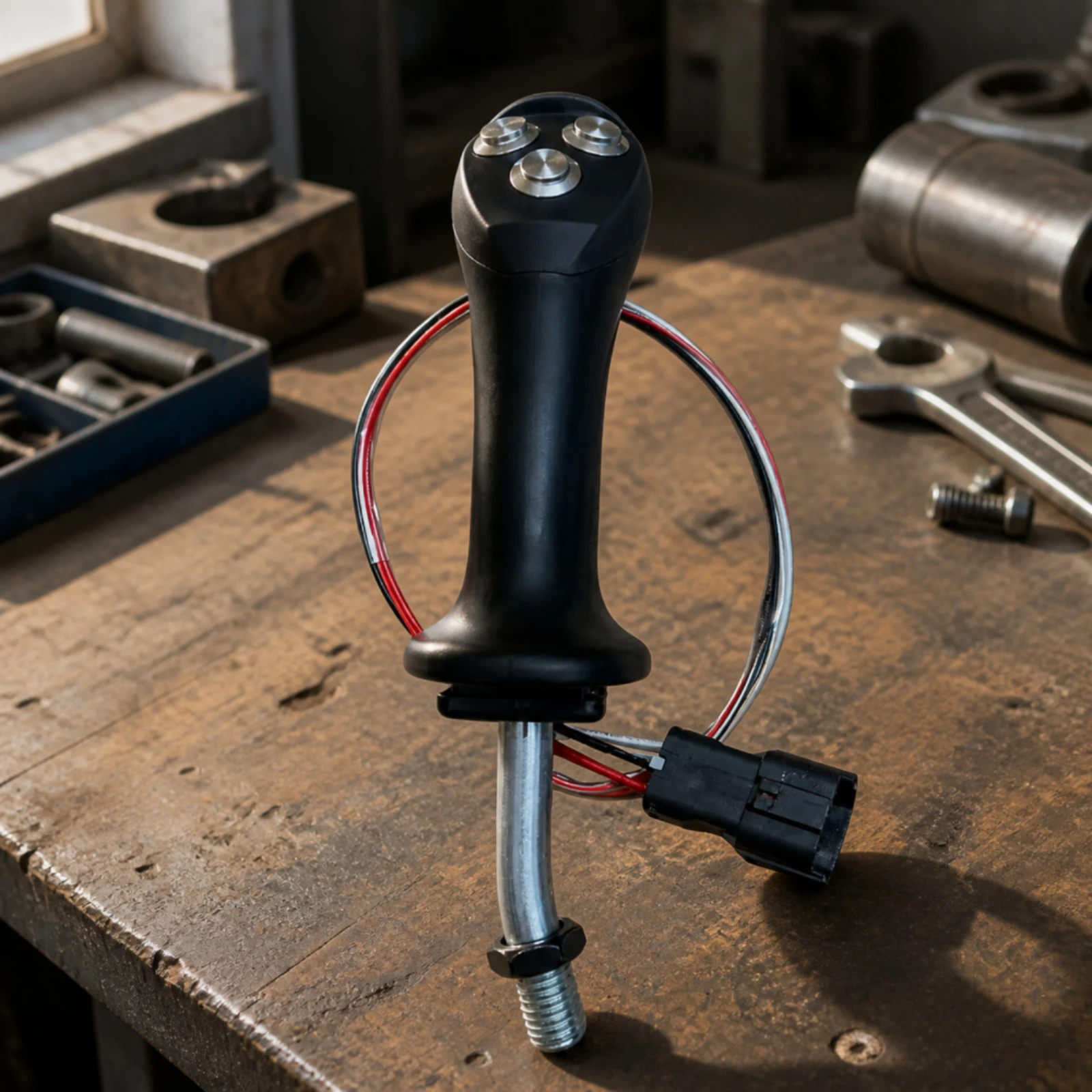 Excavator Control Joystick Handle Replacement Excavator Joystick with Wire Harness Equipment Part Sturdy Long-Lasting