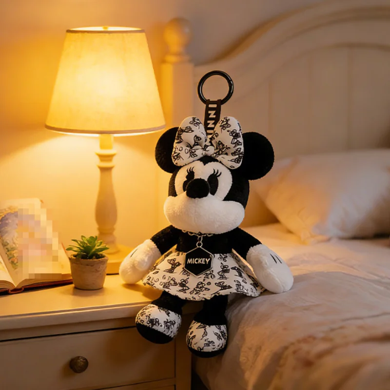 Disney New Model Mickey Cute Cartoon Periphery Plush Toy Cool Girl Keychain Minnie Fun Doll Backpack Package Hanging Couple Gift